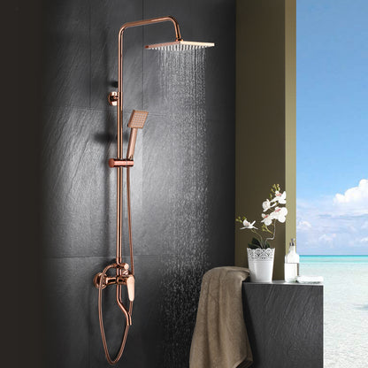 Shower Mixer Tap with Hand Shower, Mixer Tap for Shower Set with Single-Lever Shower Fitting, Shower System with Shower Fitting, Rain Shower, Shower Rail and Hose, Shower Set with Sprayer Bath Fitting