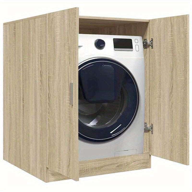 Wasmachine Kast – Wasmachine Ombouwmeubel – Drogerkast – Opbergkast – Werkblad Wasruimte – Sonoma Eiken Kleur – Stevig & Duurzaam – Ruimtebesparend Design