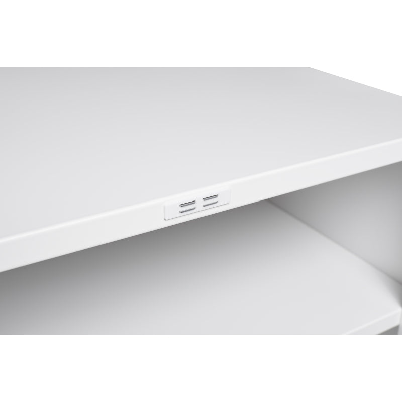 Printerstandaard – Printertafel – Printerwagen – Faxstandaard – Opbergrek – Aluminiumlegering – In Hoogte Verstelbare Schappen – Zwenkwielen Met Rem – Opvouwbaar Design – Wit