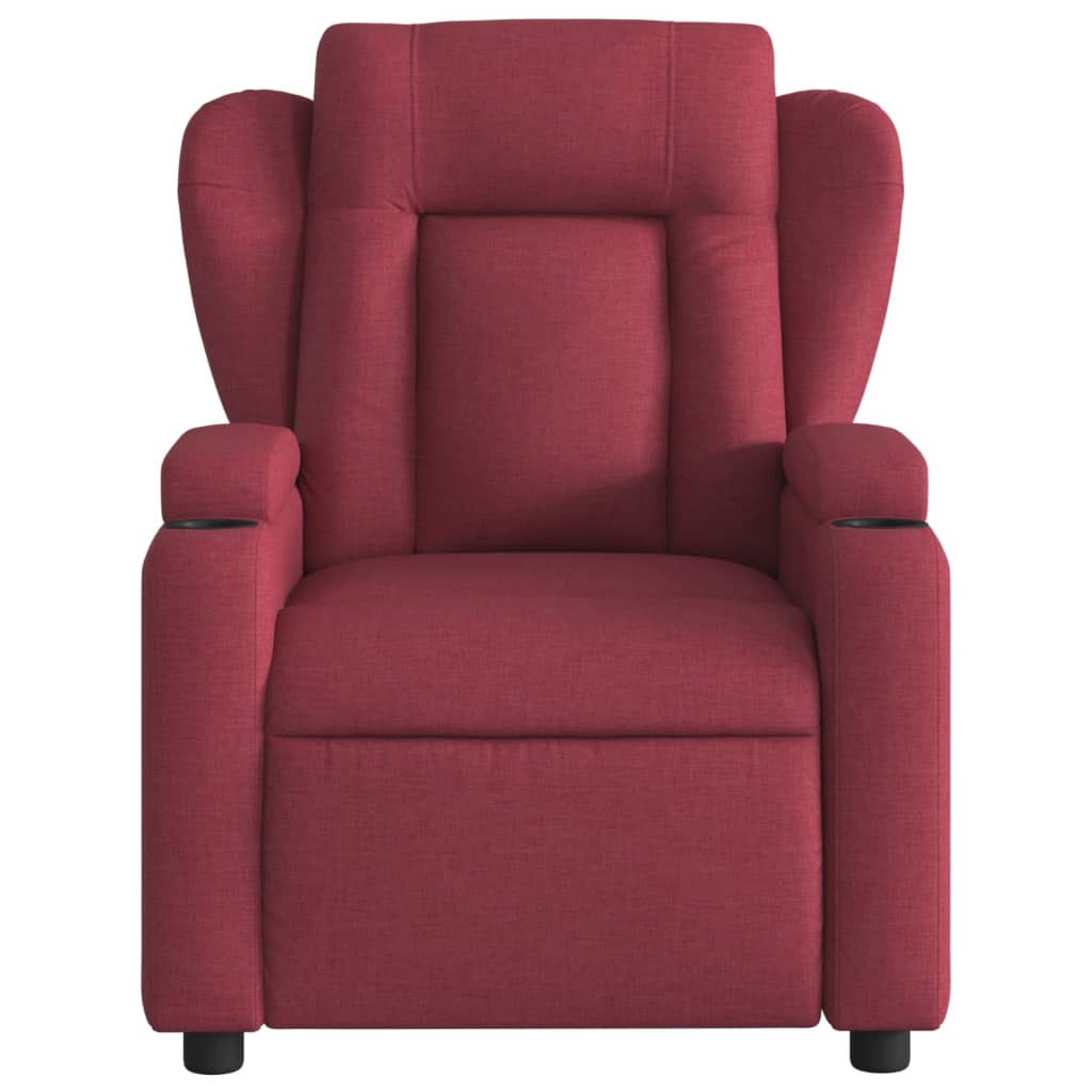Elektrische Relaxfauteuil – Relaxstoel – Sta-op Stoel – Fauteuil – Zitstoel – Wijnrood – Elektrisch Verstelbaar – Hout/metaal Frame