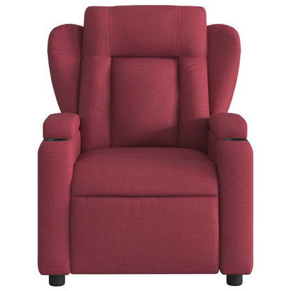 Elektrische Relaxfauteuil – Relaxstoel – Sta-op Stoel – Fauteuil – Zitstoel – Wijnrood – Elektrisch Verstelbaar – Hout/metaal Frame