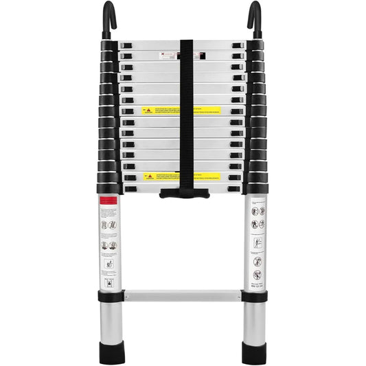 Uitklapbare Ladder – Uitschuifbare Ladder – Telescoopladder – Vouwladder – Huishoudtrap – Aluminium – 4,4 Meter – Max. Belastbaarheid 150 kg