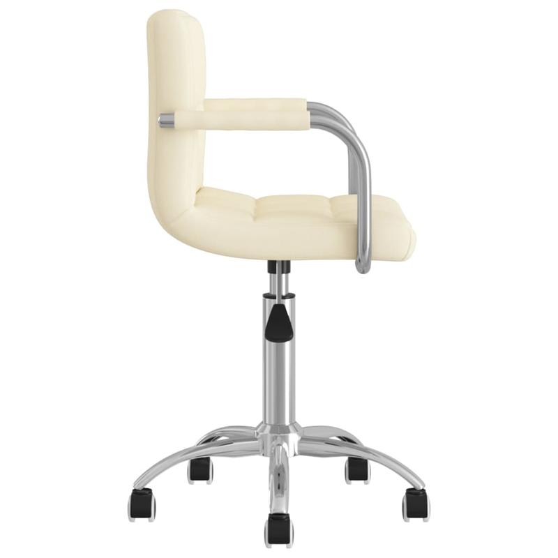 Swivel Office Chair in Cream Fabric – Stylish Design with 360° Rotation, Easy to Move with Wheels – Perfect for Home, Office, Bar, or Dining Room Use