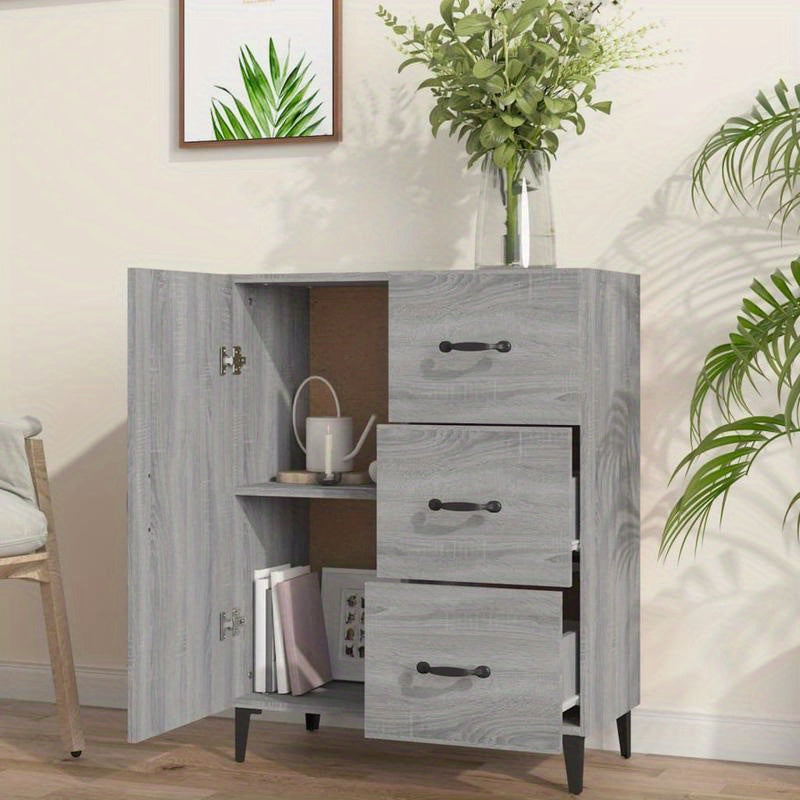 Sideboard – Dressoir – Opbergkast – Tv-meubel – Grijs – Hardhout – 69,5x34x90 cm – Vloermontage