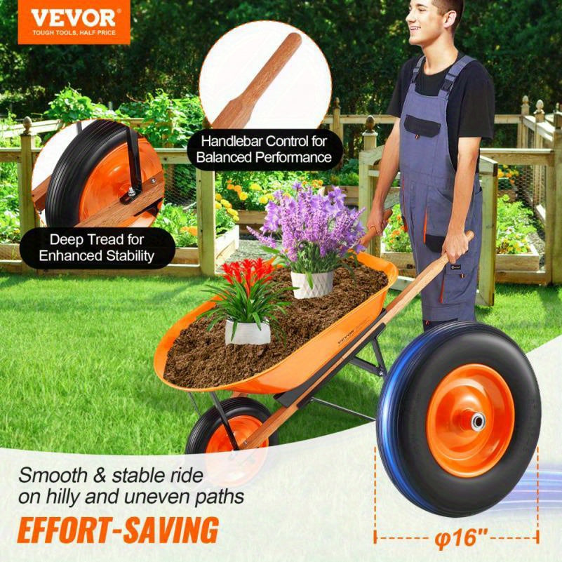Kruiwagen – Tuinkar – Tuinkarretje – Bouwkruiwagen – Transportkar – Eénwielige Constructie – Hoge Draagkracht 150 kg