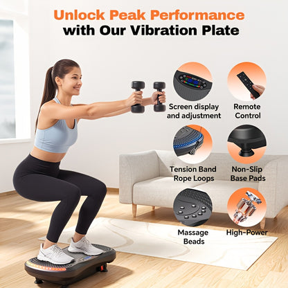 Trilplaat – Vibratieplaat – Vibrerende Fitnessplaat – Powerplate – Fitnessplatform – 7 Lichteffecten – Duurzaam ABS Materiaal