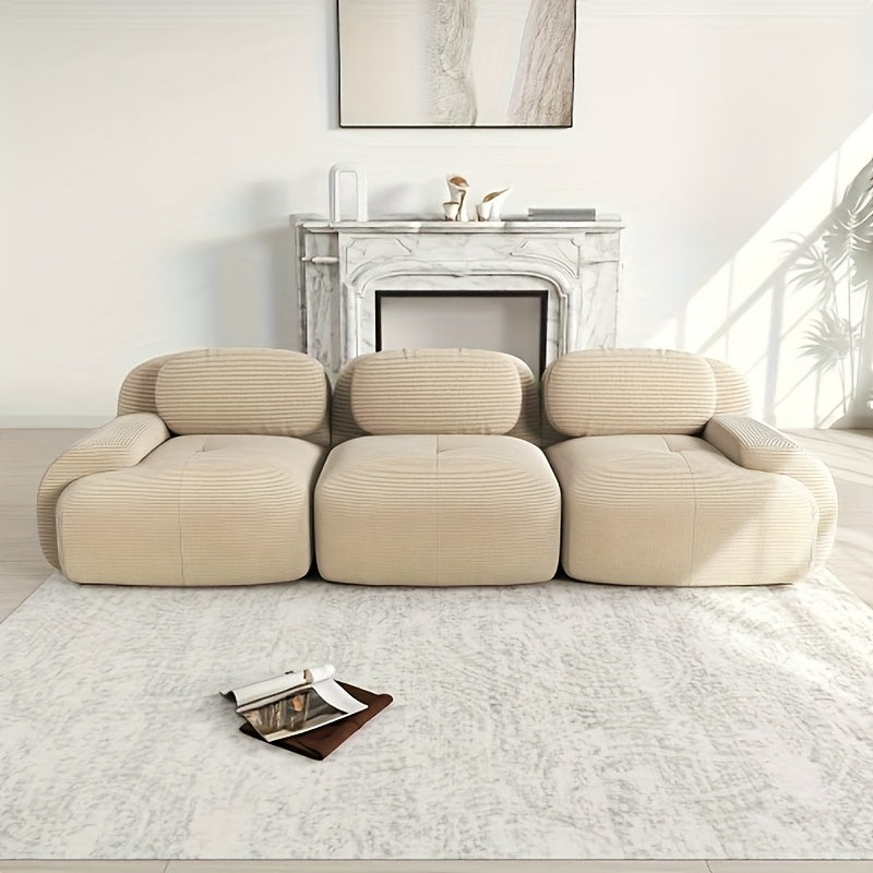 Bank – Sofa – 2-Zitsbank – Hoekbank – Loungebank – Modern Wit – Pluche Kussens – Makkelijk Schoon Te Maken