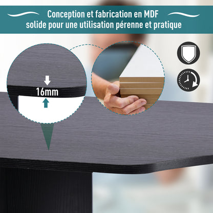 Computertafel – Bureau – Werkplektafel – Study Desk – Home Office Desk – Met 3 Zijvakken en 2 Laden – Compact En Stevig MDF Hout – Wit/Zwart