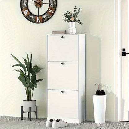 Schoenenkast – Schoenrek – Schoenopberger – Schoenkastje – Schoenenbak – Modern – Smal – Verstelbaar – 12 Paar – Wit – Metaal – 47x26x120 cm