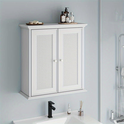 Badkamerkast – Wandkast – Opbergkast – Kolomkast – Waskamerschap – Wit – Verstelbare Planken – Hout – Ruimtebesparend Klassiek Design