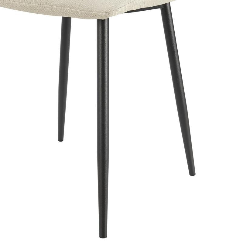 Eetkamerstoel – Stoel – Zitstoel – Keukenstoel – Dining Chair – Set Van 4 – Lichtbeige Polyester Bekleding – Stalen Frame Poedercoating