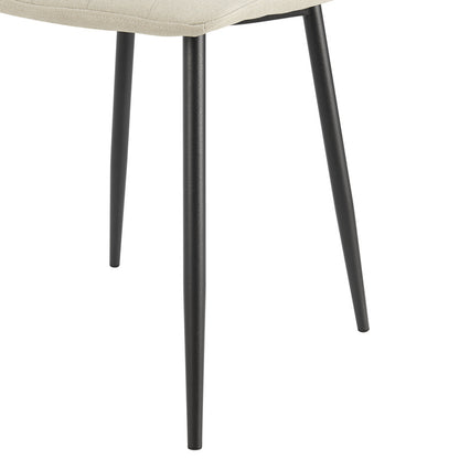 Eetkamerstoel – Stoel – Zitstoel – Keukenstoel – Dining Chair – Set Van 4 – Lichtbeige Polyester Bekleding – Stalen Frame Poedercoating