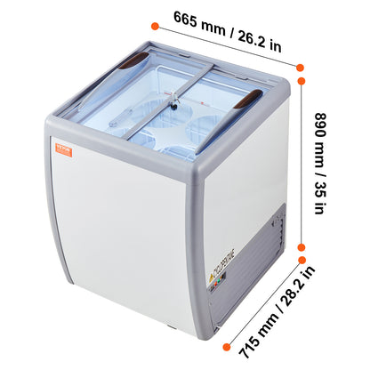 Ijsvitrine – Schepijsvitrine – Koelvitrine – Ijsdisplay – Vriesvitrine – 158 Liter Inhoud – Instelbare Temperatuur -26°C tot -13°C