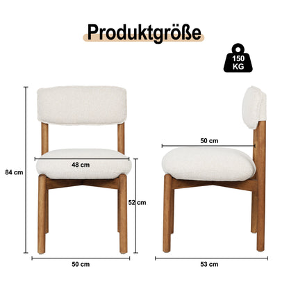 Eetkamerstoel – Stoel – Dining Chair – Zitstoel – Essentiële Stoel – Walnoot En Beige – Compact Ontwerp – Comfortabele Gestoffeerde Zitting