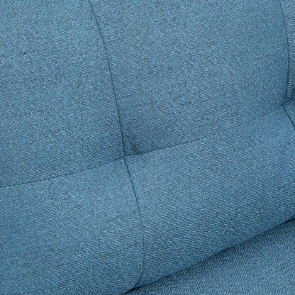 2-Zits Sofa – 2-Persoonsbank – Loveseat – Tweezitsbank – Retro Bank – Donkerblauw – Linnenlook – Knoopdetails – Compact & Comfortabel