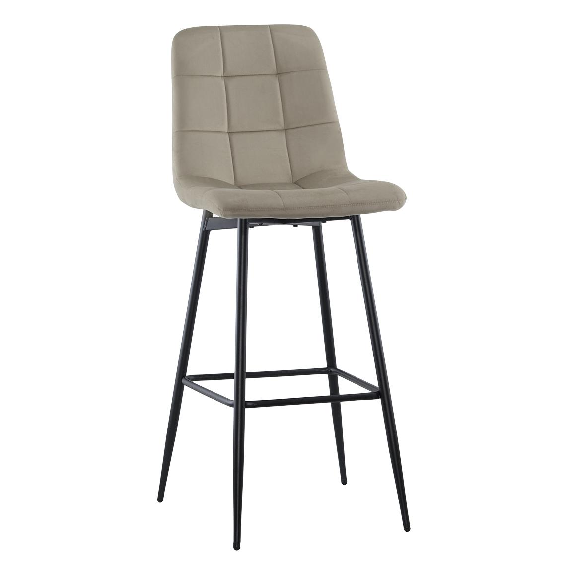 Velvet Fauteuils – Lounge Stoelen – Relax Stoelen – Leesfauteuils – Zwarte Metalen Structuur – Beige Velvet Bekleding – Ergonomische Rugleuning – Comfortabele Voetsteun
