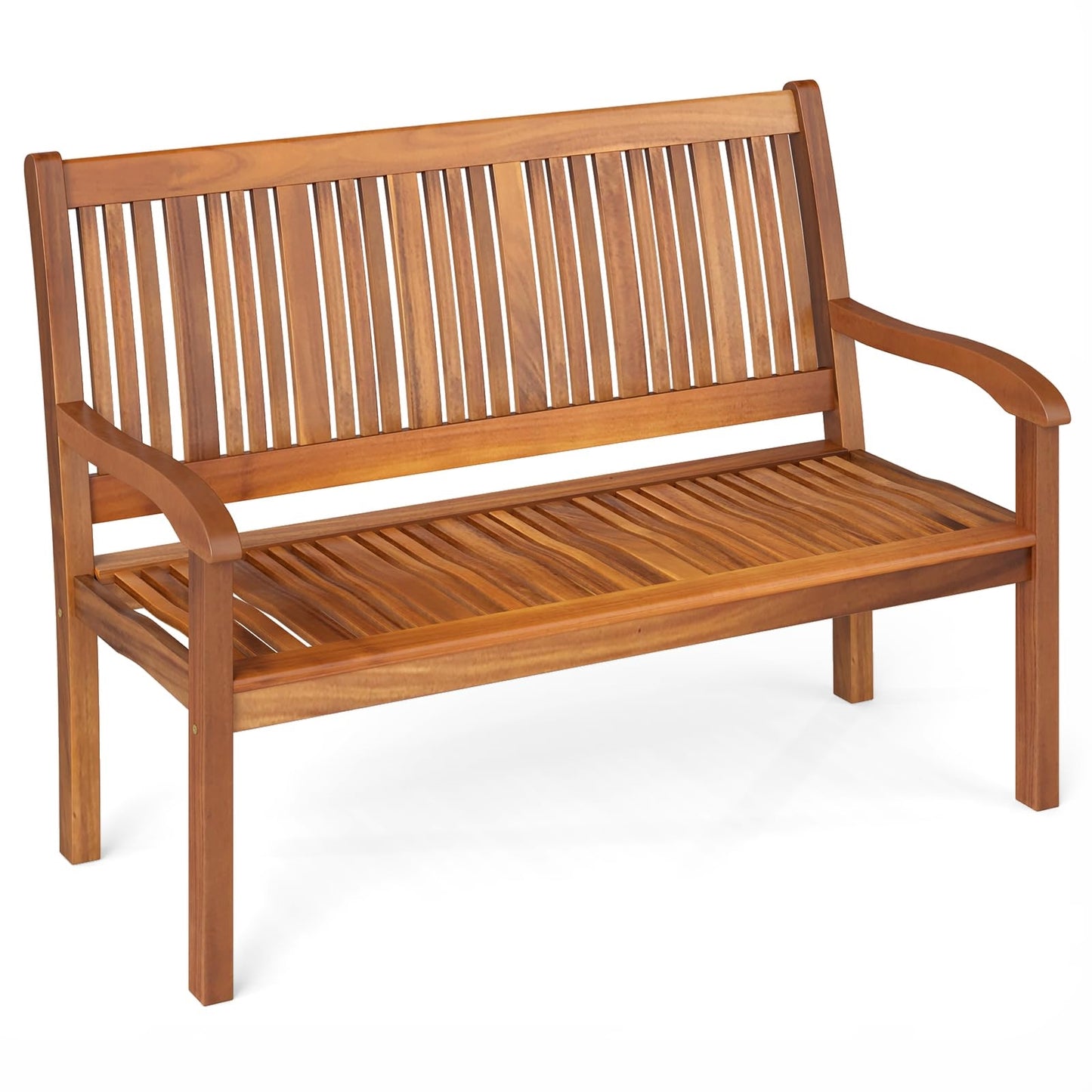 Houten Tuinbank – Buitenbank – Balkonbank – Parkbank – Zithoekbank – Weerbestendig Acaciahout – 320 Kg Draagkracht – 126x63x91 Cm – 2-3 Personen