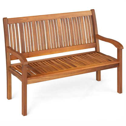 Houten Tuinbank – Buitenbank – Balkonbank – Parkbank – Zithoekbank – Weerbestendig Acaciahout – 320 Kg Draagkracht – 126x63x91 Cm – 2-3 Personen