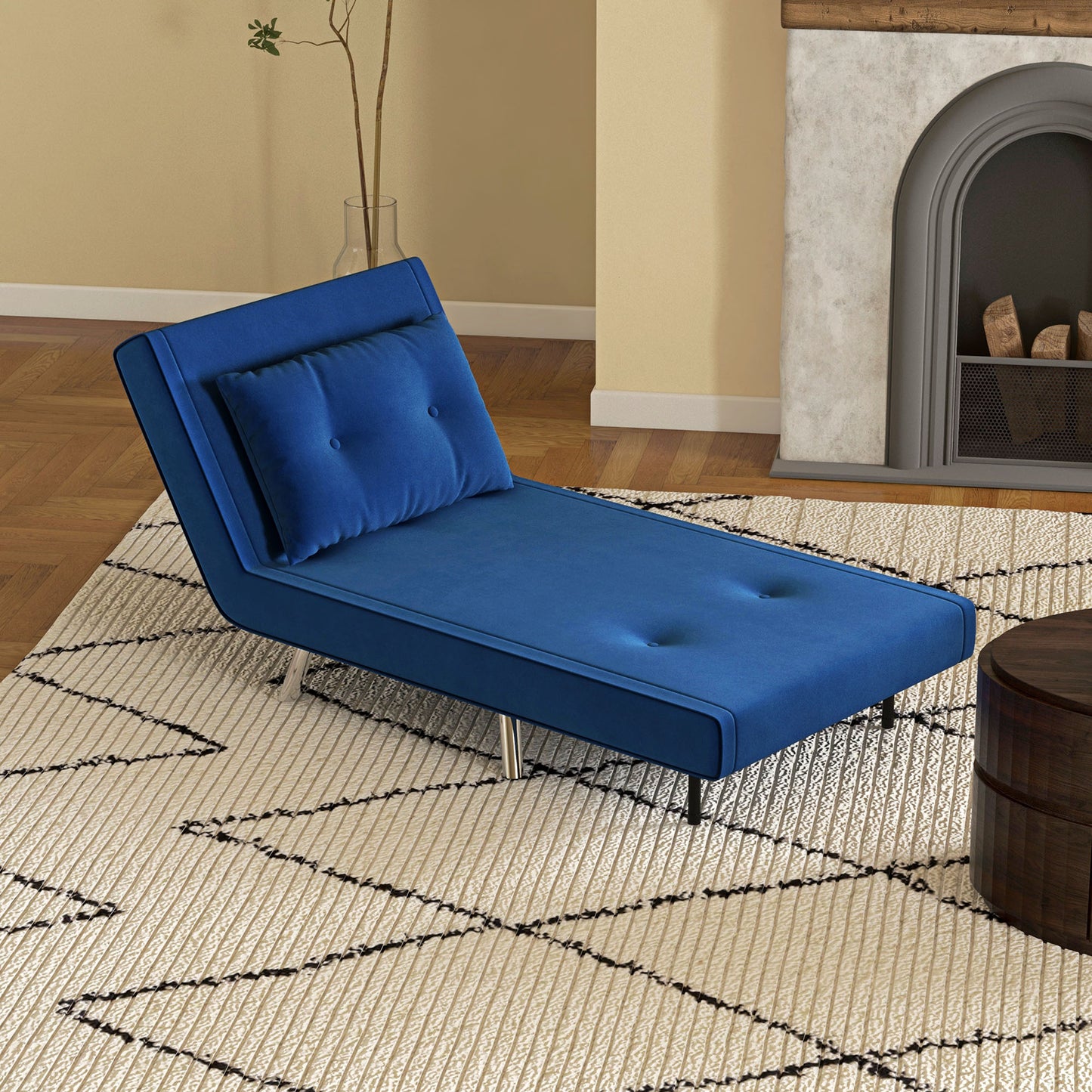 Armchair, Folding Chair with Bed Function, Single Sofa with Cushion, Guest Bed, Upholstered Sofa with Velvet Look, for Living Room, Bedroom, Blue, 77 X 88 X 83 Cm
