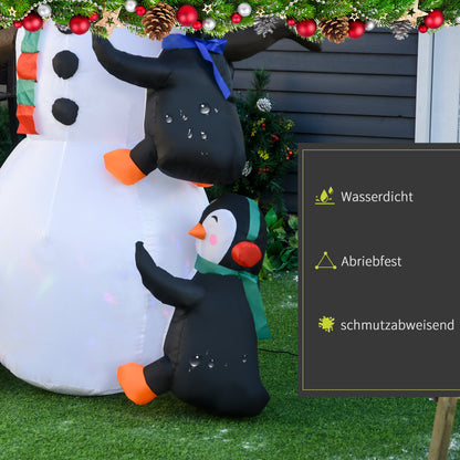 Opblaasbare Kerstfiguur Sneeuwpop en Pinguïns – Kerstversiering Tuindecoratie – Buiten Decoratie – Feestelijke Opblaasbare Figuren – Groot Formaat 140x70x180 cm – Weerbestendig & Vrijstaand