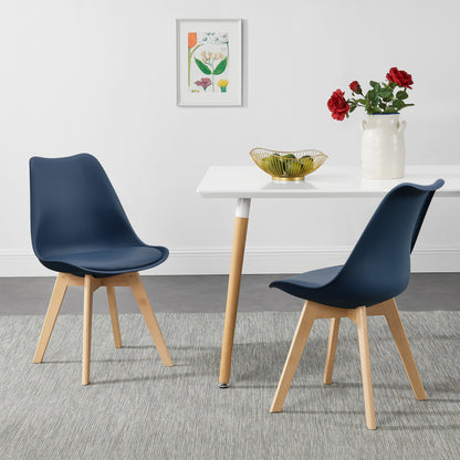 Eetkamerstoel – Stoel – Kuipstoel – Keukenstoel – Woonkamerstoel – Set van 6 – PU Kunstleer Bekleding – Beukenhouten Frame 81x49 cm