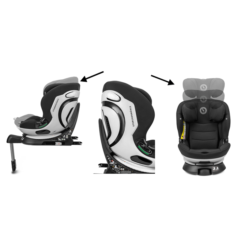 360° Draaibare Autostoel i-Size R129-03 voor Kinderen van 76-150 cm - Veilig Kinderautostoeltje met ISOFIX, Zij-impactbescherming en Verstelbare Hoofdsteun - Groep 1/2/3