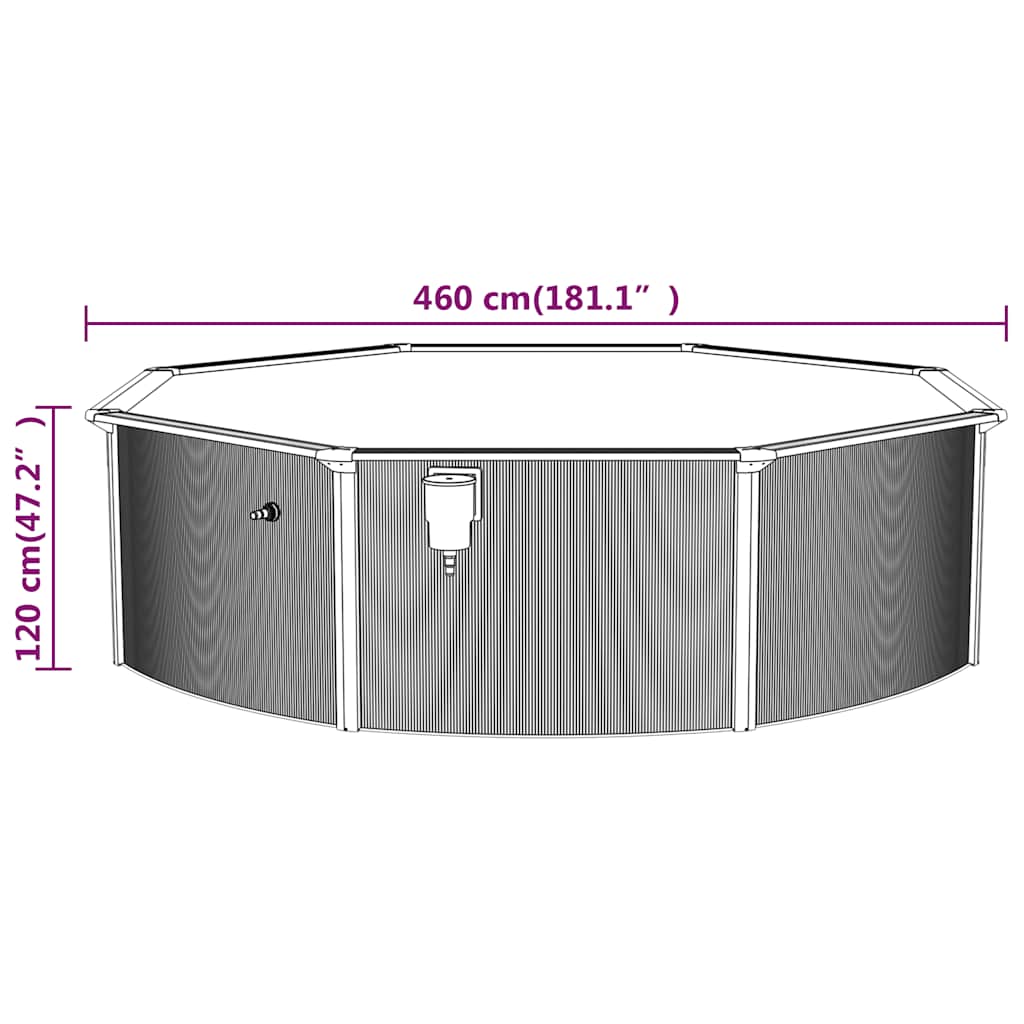 Zwembad – Opzetzwembad – Tuinzwembad – Buitenbad – Framezwembad – Stevig Stalen Frame – Slijtvast Winterbestendig PVC – 460 x 120 cm