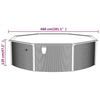 Zwembad – Opzetzwembad – Tuinzwembad – Buitenbad – Framezwembad – Stevig Stalen Frame – Slijtvast Winterbestendig PVC – 460 x 120 cm
