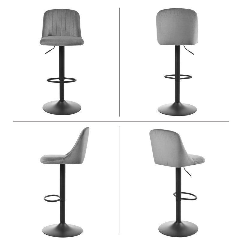 Goeurvant Modern 360° Swivel Bar Stool with Adjustable Height and Metal Base, Linen or Velvet Upholstery, Dining Counter Seat, Home Bar Furniture, Upholstered Swivel Stool, Modern Bar Chair, Minimalist Aesthetic, Rustic Styl