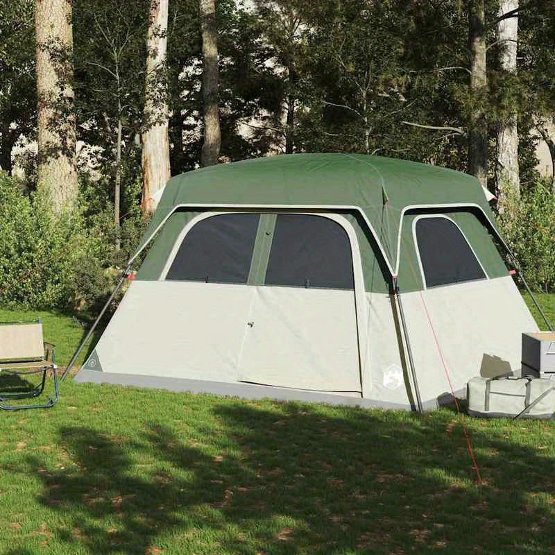 6-Persoons Familietent – Kampeertent – Tent Voor Buiten – Gezinstent – Ovale Tent – Groen – Duurzaam Polyester – Lichtgewicht Glasvezel Frame