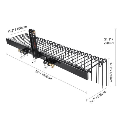Verticuteermachine – Gazonhark – Verticuteerder – Gazonbeluchter – 72 Inch Werkbreedte – 32 Robuuste Stalen Tanden