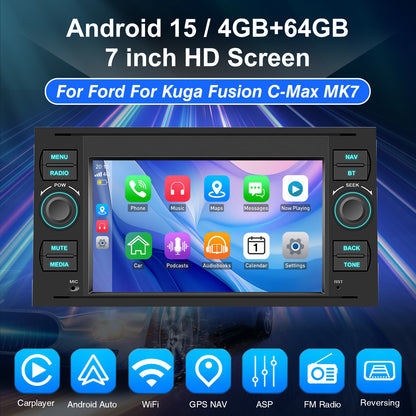 Android Autoradio – Multimedia Systeem – In-Car Entertainment – Navigatie Systeem – Auto Radio – 7 Inch HD Touchscreen – 4GB RAM 64GB Opslag – Inclusief AHD Camera & Dashcam