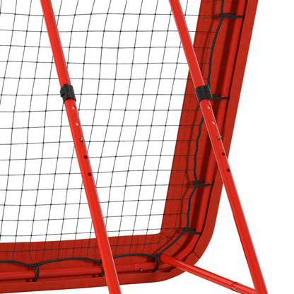 Voetbal Terugkaatser – Baltrainer – Rebounder – Trainingsnet – Sportnet – Verstelbaar 149-366 cm – Stevig Metalen Frame & Oxford Net – Inklapbaar & Draagbaar – Rood