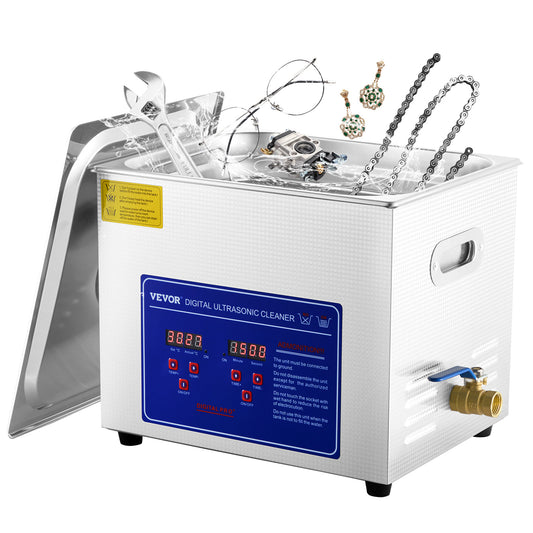 Ultrasone Reiniger – Sieradenreiniger – Brillenreiniger – Horlogereiniger – Bestekreiniger – 9,5 Liter RVS Tank – 40 kHz Ultrasoon Met Verwarming