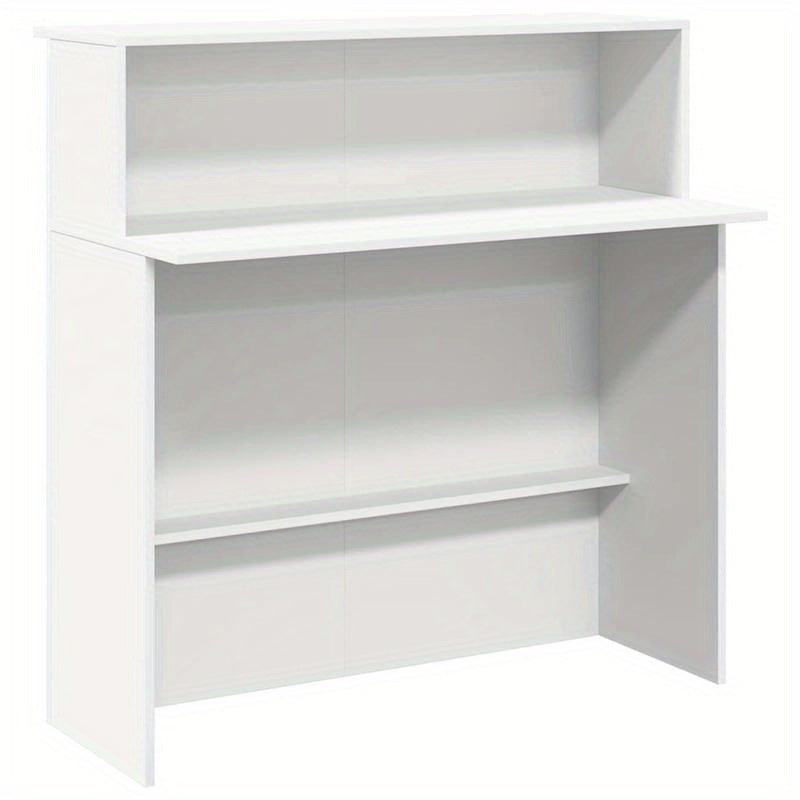 Balie – Receptiebalie – Ontvangstbalie – Kantoorbalie – Bureaubalie – Wit Houten Design – Compacte Afmetingen 100x50x103,5 cm