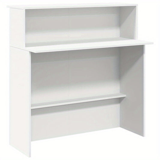 Balie – Receptiebalie – Ontvangstbalie – Kantoorbalie – Bureaubalie – Wit Houten Design – Compacte Afmetingen 100x50x103,5 cm