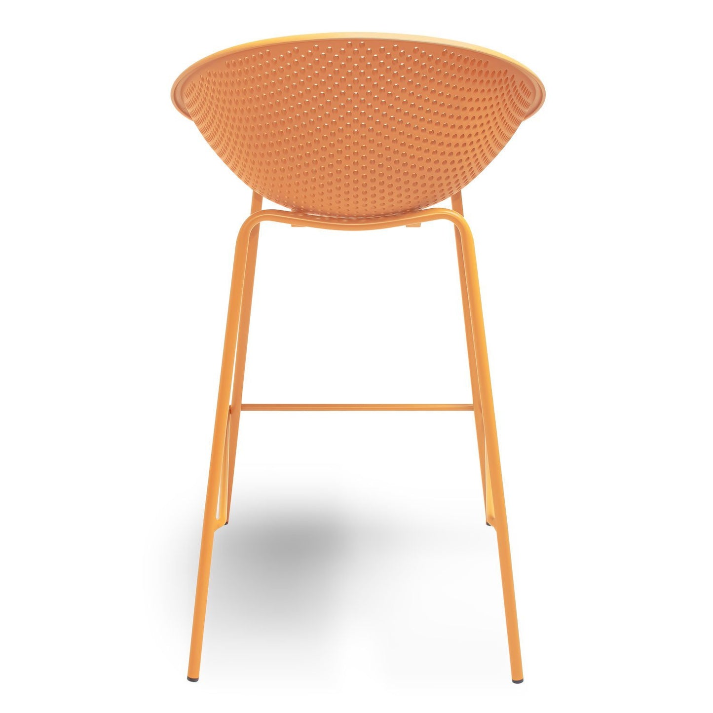 Barkrukken – Krukken – Barstoelen – Zithoogte 75 cm – Set van 4 – Geel – Duurzaam Polypropyleen – Comfortabele Rugleuning en Voetsteun
