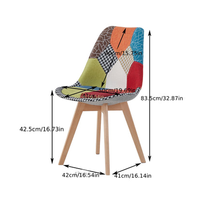 Eetkamerstoelen – Stoelen – Kuipstoelen – Keukenstoelen – Scandinavische Stoelen – Set Van 4 – Ergonomisch Design – Linnen Bekleding Met Houten Poten