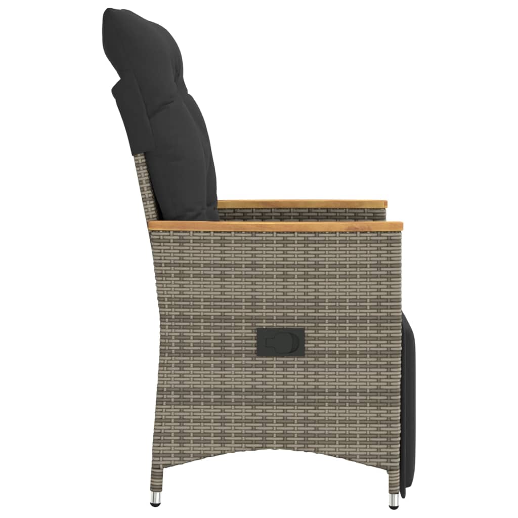 Tuinstoel – Verstelbare Tuinstoel – Balkonstoel – Loungestoel – Poly Rattan – Verstelbare Rugleuning – Afneembare Wasbare Kussens