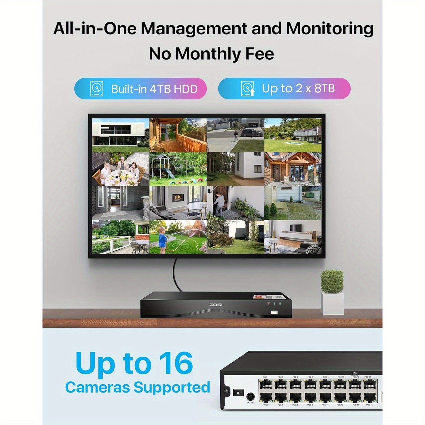 4K Beveiligingscamera Set – Outdoor IP Camera – Surveillance Camera – Veiligheidscamera – Bewakingscamera – PoE Aansluiting – AI Detectie & Spotlight