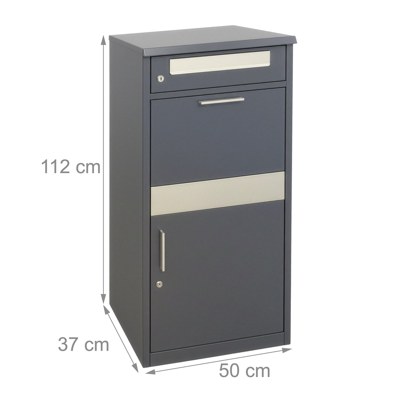 Brievenbus – Wandbrievenbus – Pakketbrievenbus – Pakketbox – Vrijstaande Brievenbus – Veilig Met Slot – Gepoedercoat Staal 50x112x37 cm