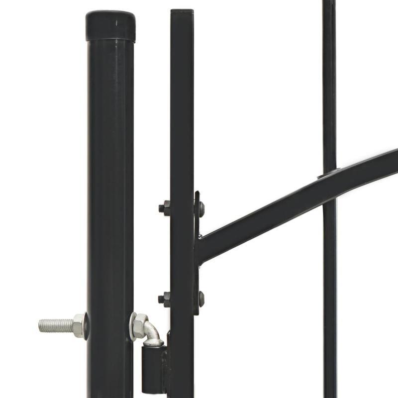 Tuinpoort – Tuindeur – Tuingaas – Hek – Poort – Zwart Stalen Design – 1x1,5 Meter – Eenvoudig Te Monturen – Verhoogde Tuinbeveiliging