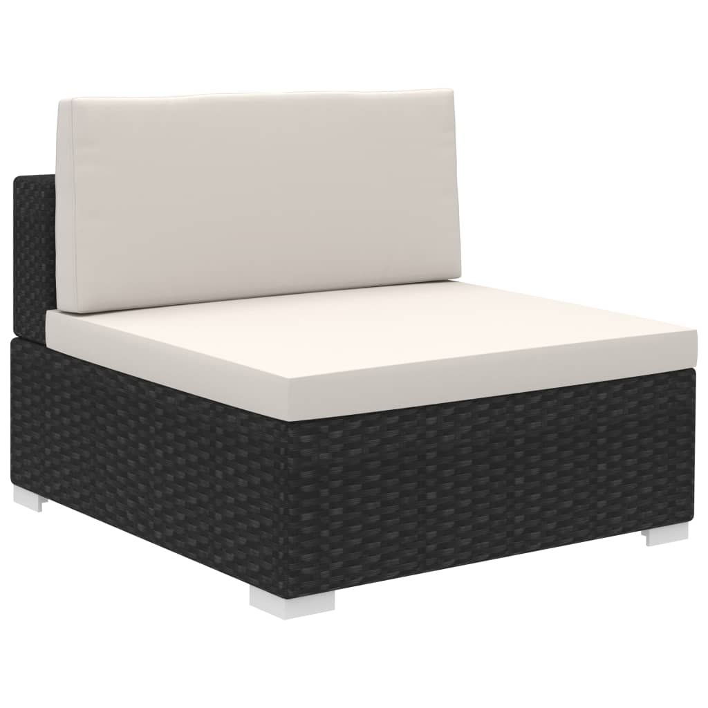 Loungekussens – Tuinkussens – Zitkussens – Rugkussens – Kussen Set – 12-Delig – Waterafstotend Polyester – 6 cm Dik – Zwart
