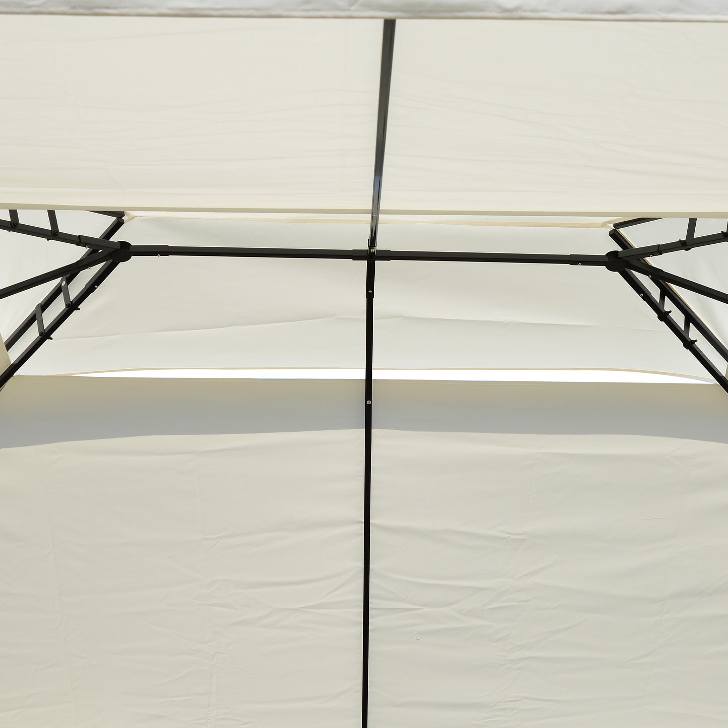 Tuinpaviljoen – Tuinkamer – Tuinhoek – Tuinprieel – Tuintent – Wit – 3 x 4 Meter – UV-Bestendig Polyester Dak – Verwijderbare Muskietennetten