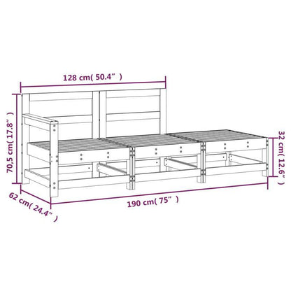 Loungebank – 3-Zits Bank – Loungeset – Tuinbank – Buitenbank – Houten Frame – Comfortabele Katoenen Kussens