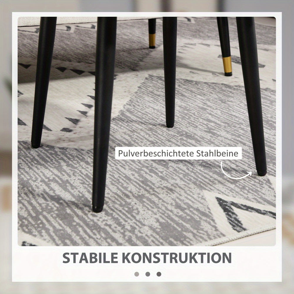 Voetenbankje – Voetensteun – Poef – Zitbankje – Bijzettafel – Cashmere-Look Stof – Gepoedercoat Stalen Poot – Verstelbaar – Lichtgrijs