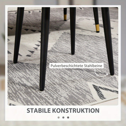 Voetenbankje – Voetensteun – Poef – Zitbankje – Bijzettafel – Cashmere-Look Stof – Gepoedercoat Stalen Poot – Verstelbaar – Lichtgrijs
