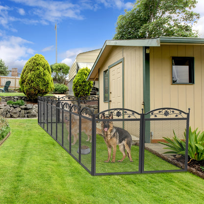 Hondenren – Puppyren – Hondenhok – Hondenkennel – Metalen Ren – 8 Panelen – Inclusief Waterdichte Onderlegger – Opvouwbaar Met Deur