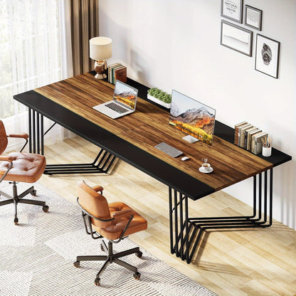 Vergadertafel – Bureautafel – Trainingsbureau – Kantoortafel – Meetingtafel – Ruim voor 8-10 Personen – Stevig E0 MDF Metalen Frame