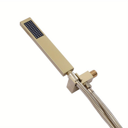 TOOL1SHOOO Luxury Brass Golden Shower System Rainfall Showerhead Handheld Showerhead Suitable for Hotels, Home Gyms, Bathroom Renovations, Bathroom Accessories, Shower Heads for Bathrooms, Shower Head And Hose Set, Bathroom S